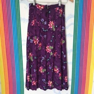 VINTAGE Jacklyn Smith pleated maxi skirt floral